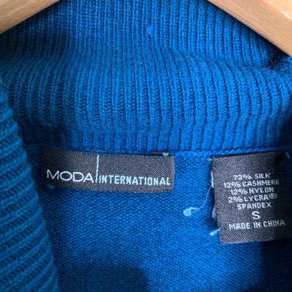 Moda International Sweater Turtle Neck Dark Teal - Picture 3 of 3